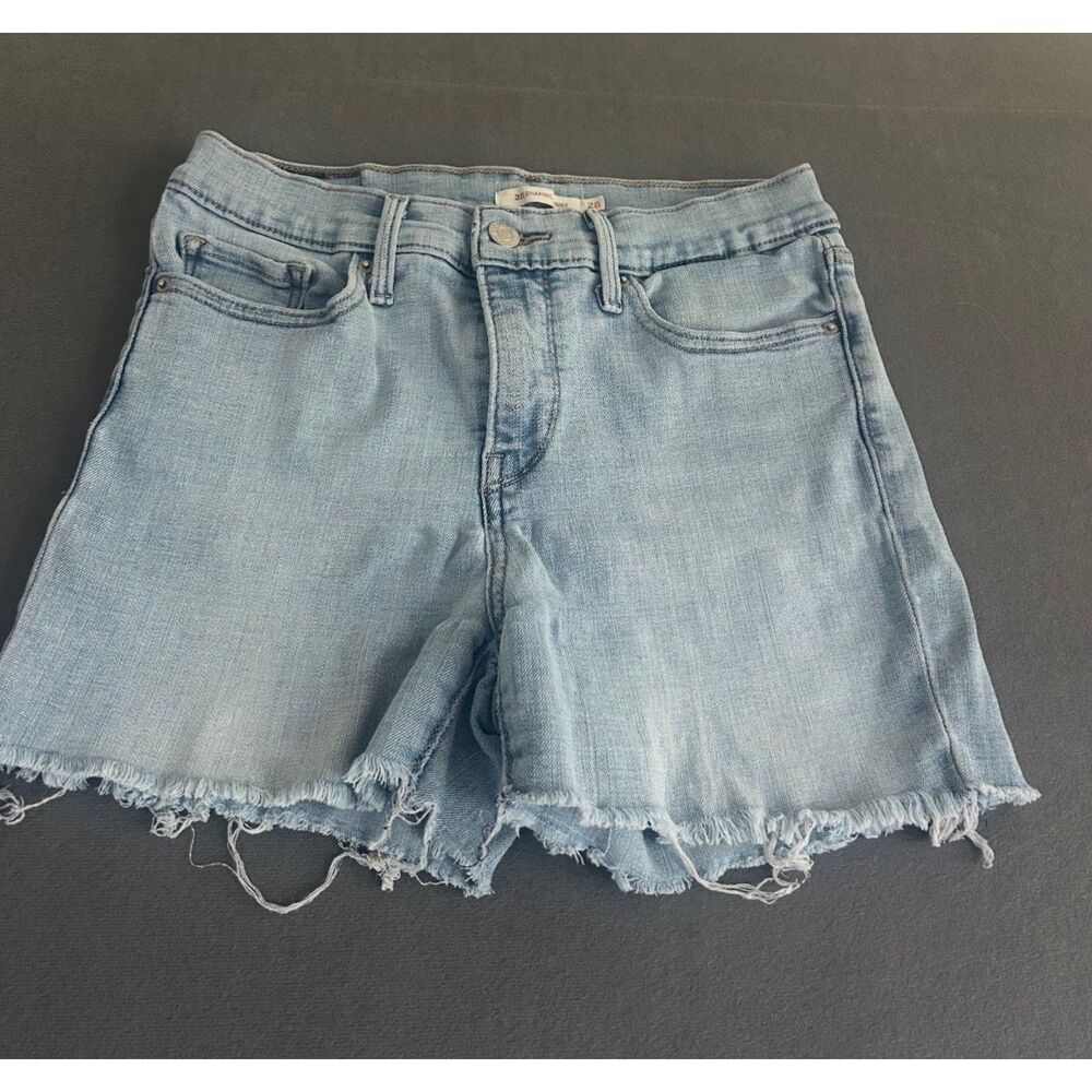 Levi’s Women’s Light Wash Denim Cutoff Shorts Size 28 High Rise Frayed Hem